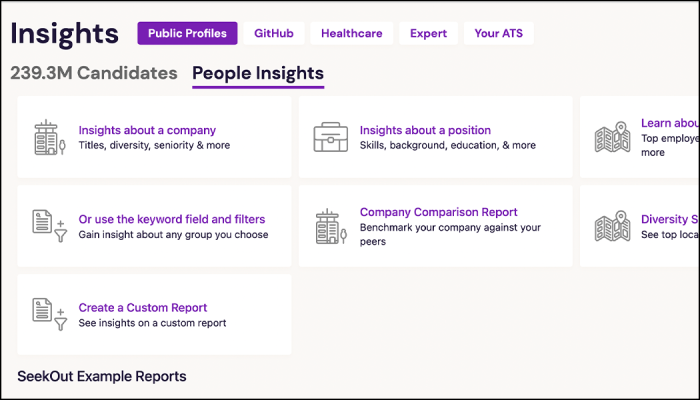 Screenshot of Insights tab in application